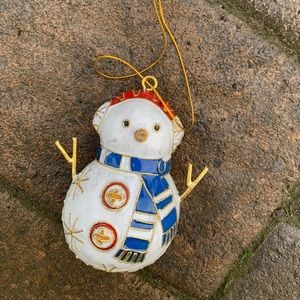 Pottery Barn snowman ornament